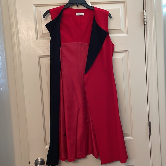 Calvin Klein red apple dress with black details size 8 like new - Picture 9 of 14